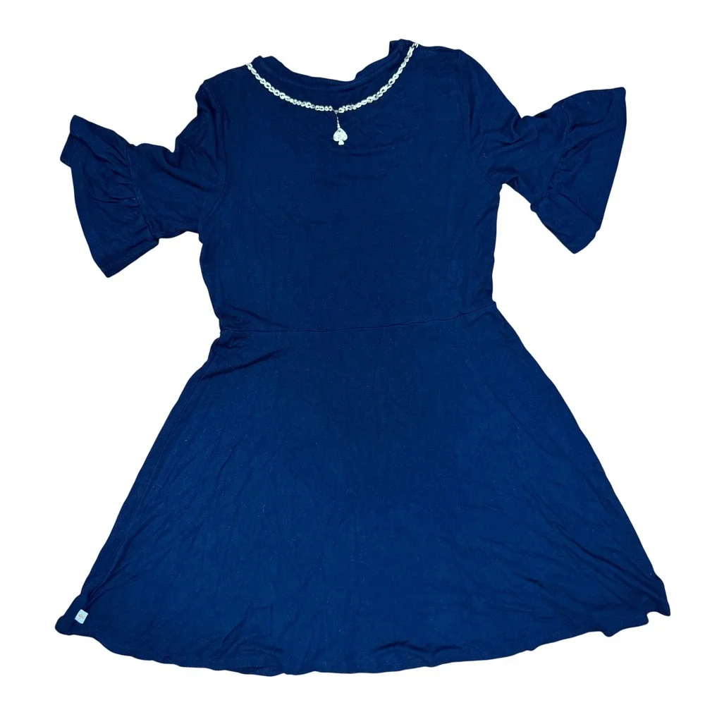 Kate Spade New York Girls Black Jewel Necklace Graphic Ruffle Dress Size 12 - Picture 4 of 7